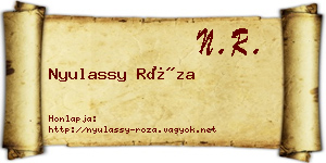 Nyulassy Róza névjegykártya